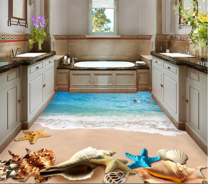 3D Conch Dolphin 257 Floor Mural Wallpaper AJ Wallpaper 2 