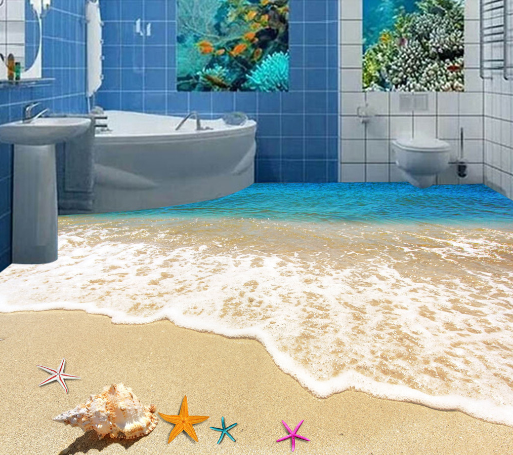 3D Langhua Beach 620 Floor Mural  Wallpaper Murals Rug & Mat Print Epoxy waterproof bath floor