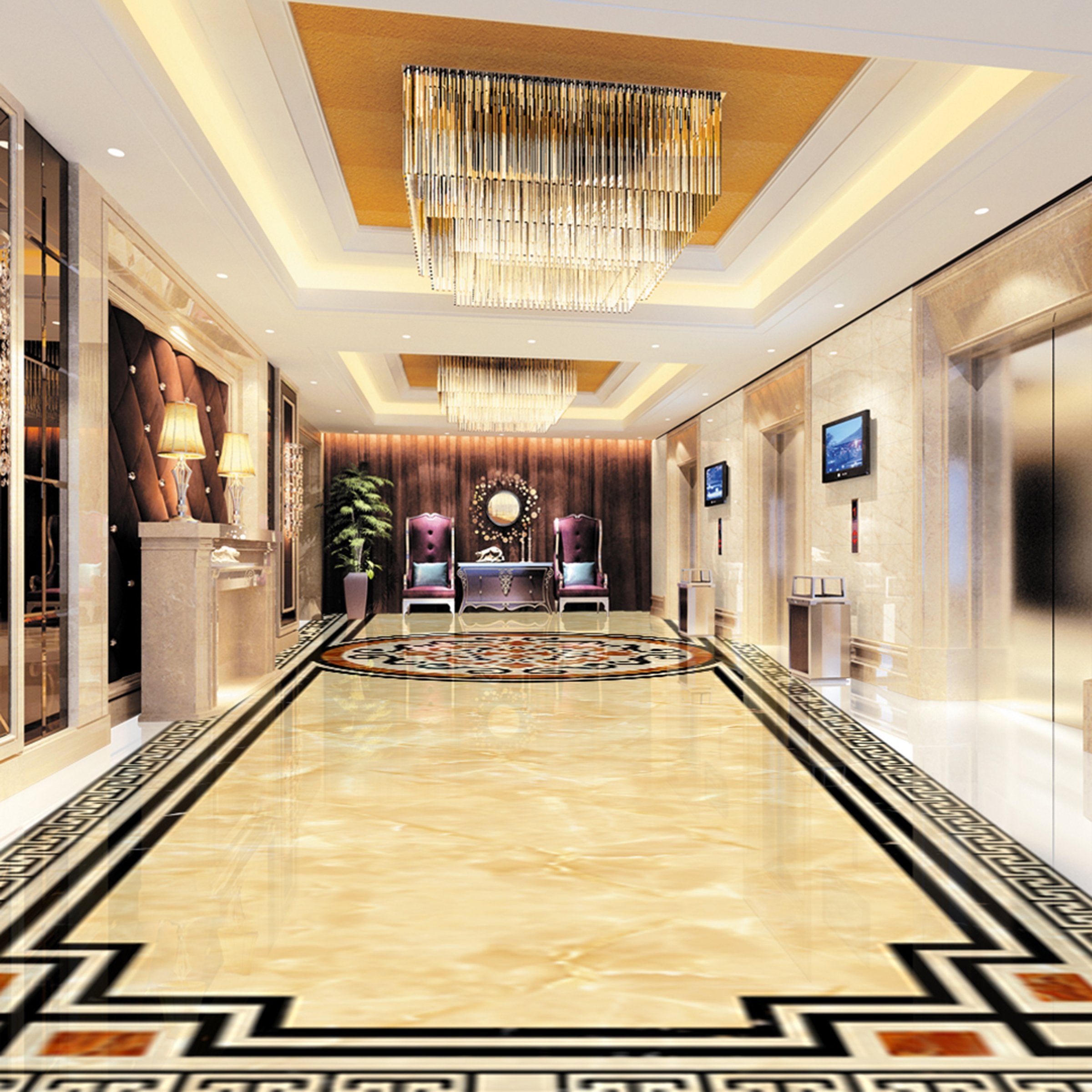 3D Black Marble Pattern WG651 Floor Mural Wallpaper AJ Wallpaper 2 