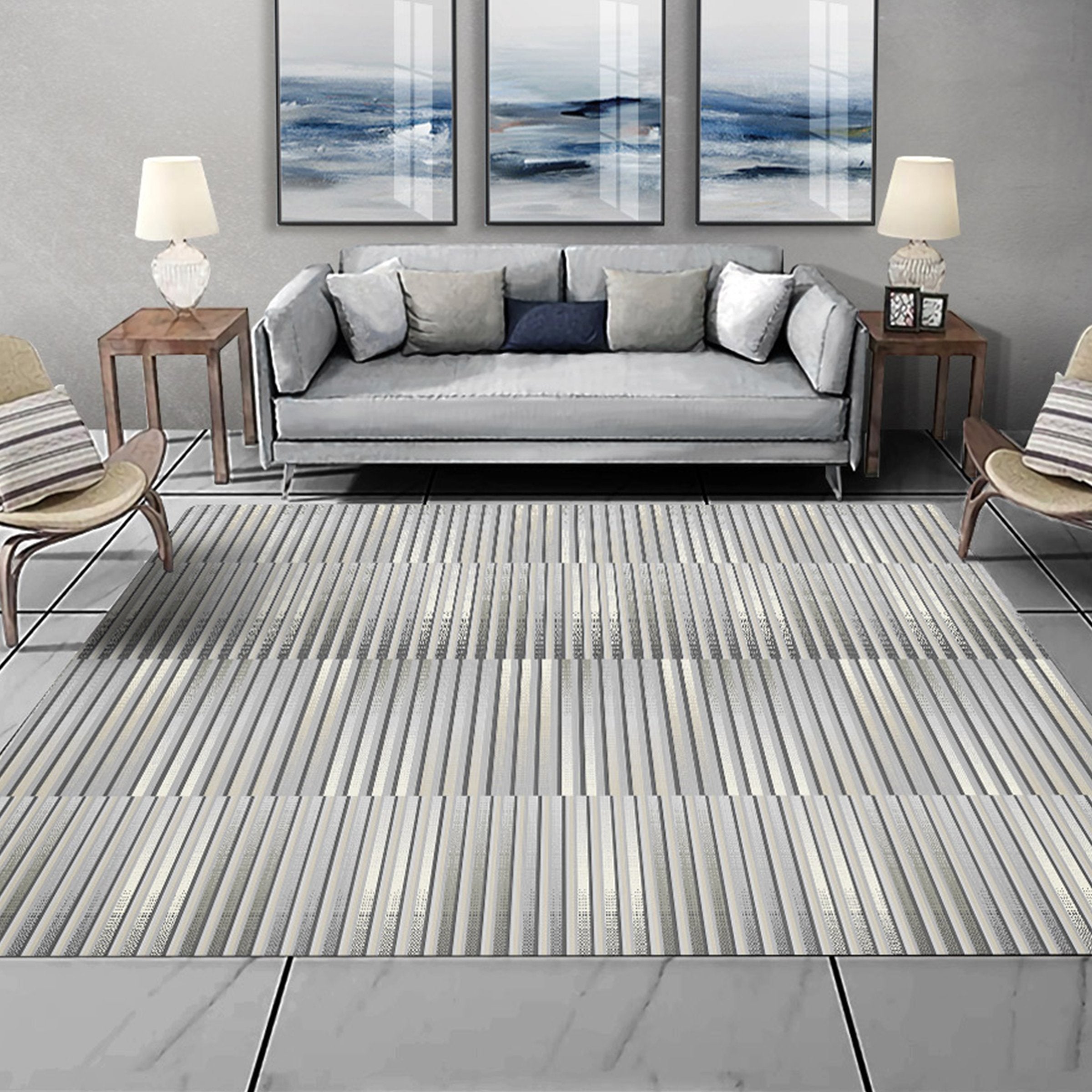 3D Gray Lines WG304 Non Slip Rug Mat Mat AJ Creativity Home 