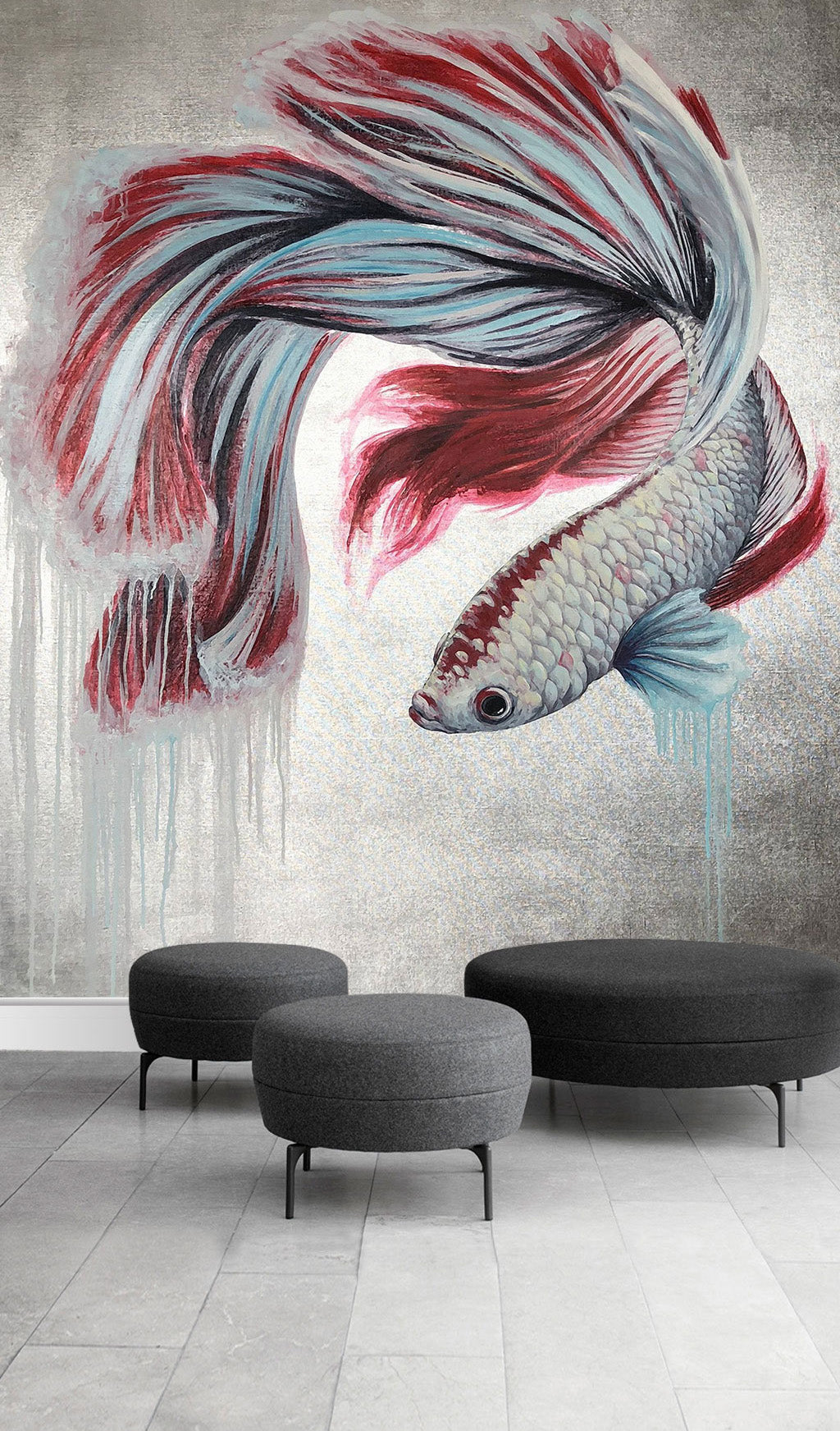 3D Red Fish WG023 Wall Murals