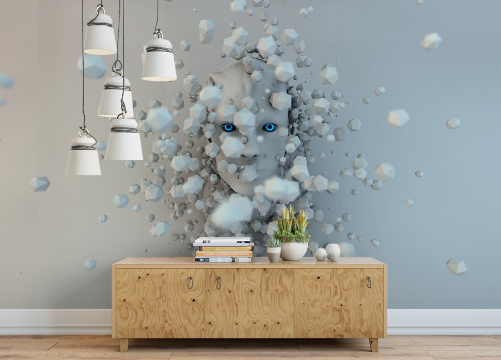 3D Abstract Face 863 Wall Murals Wallpaper AJ Wallpaper 2 