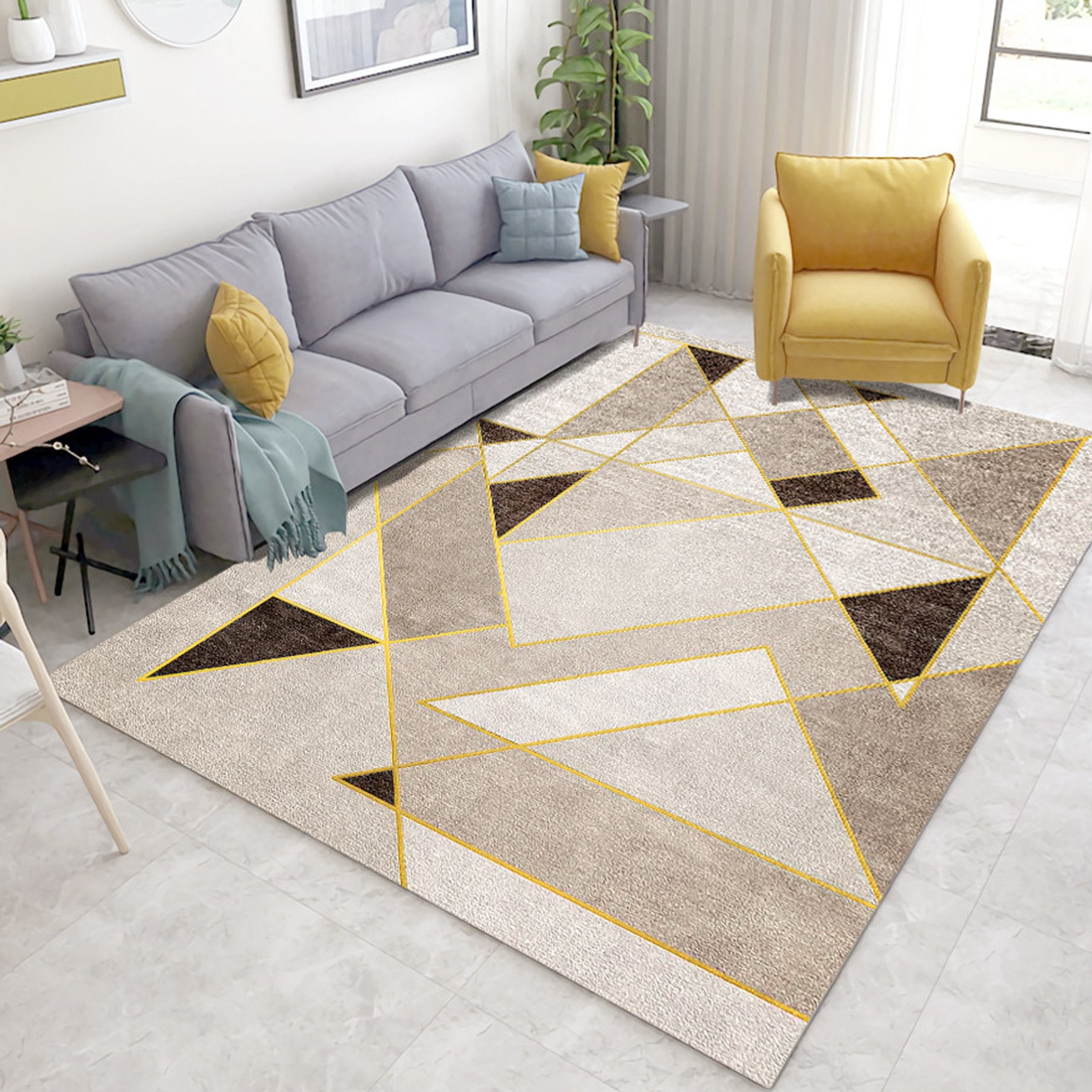 3D Color Geometry WG188 Non Slip Rug Mat Mat AJ Creativity Home 