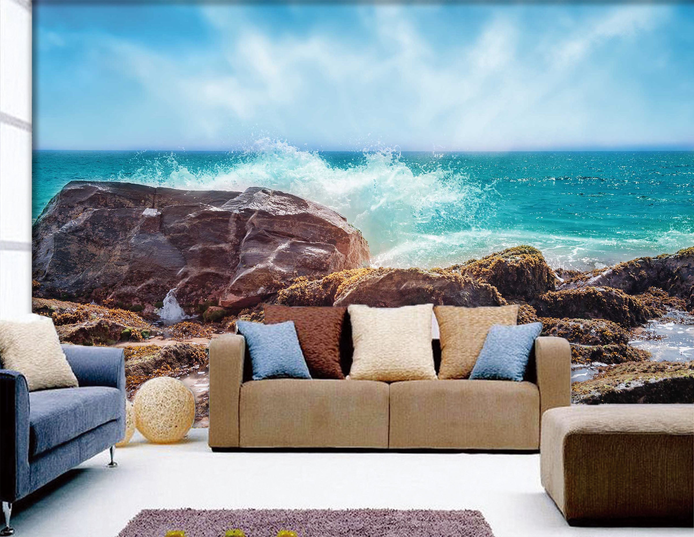 3D Sea Stones 1034 Wall Murals