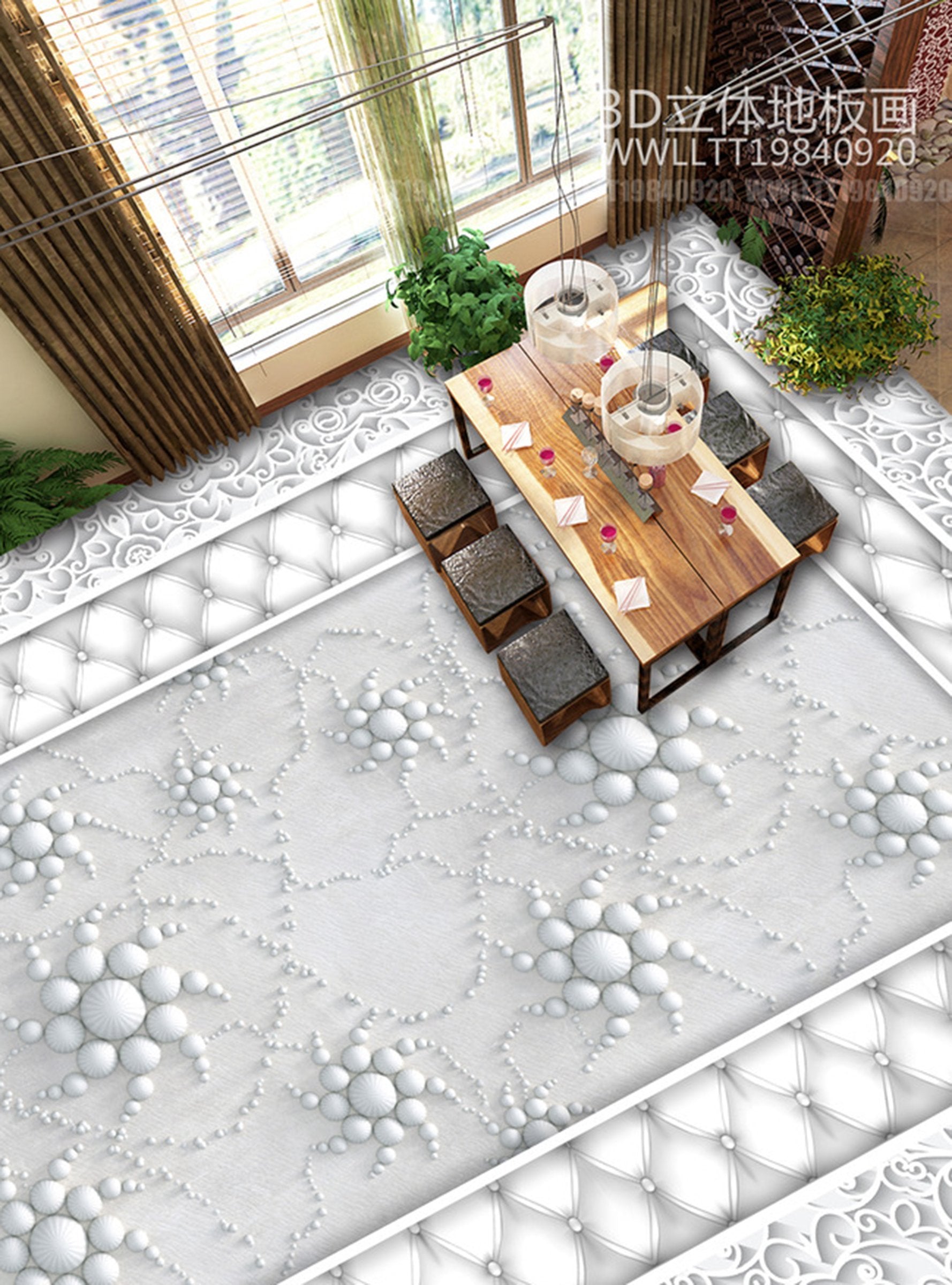 3D White Ball WG141 Floor Mural Wallpaper AJ Wallpaper 2 