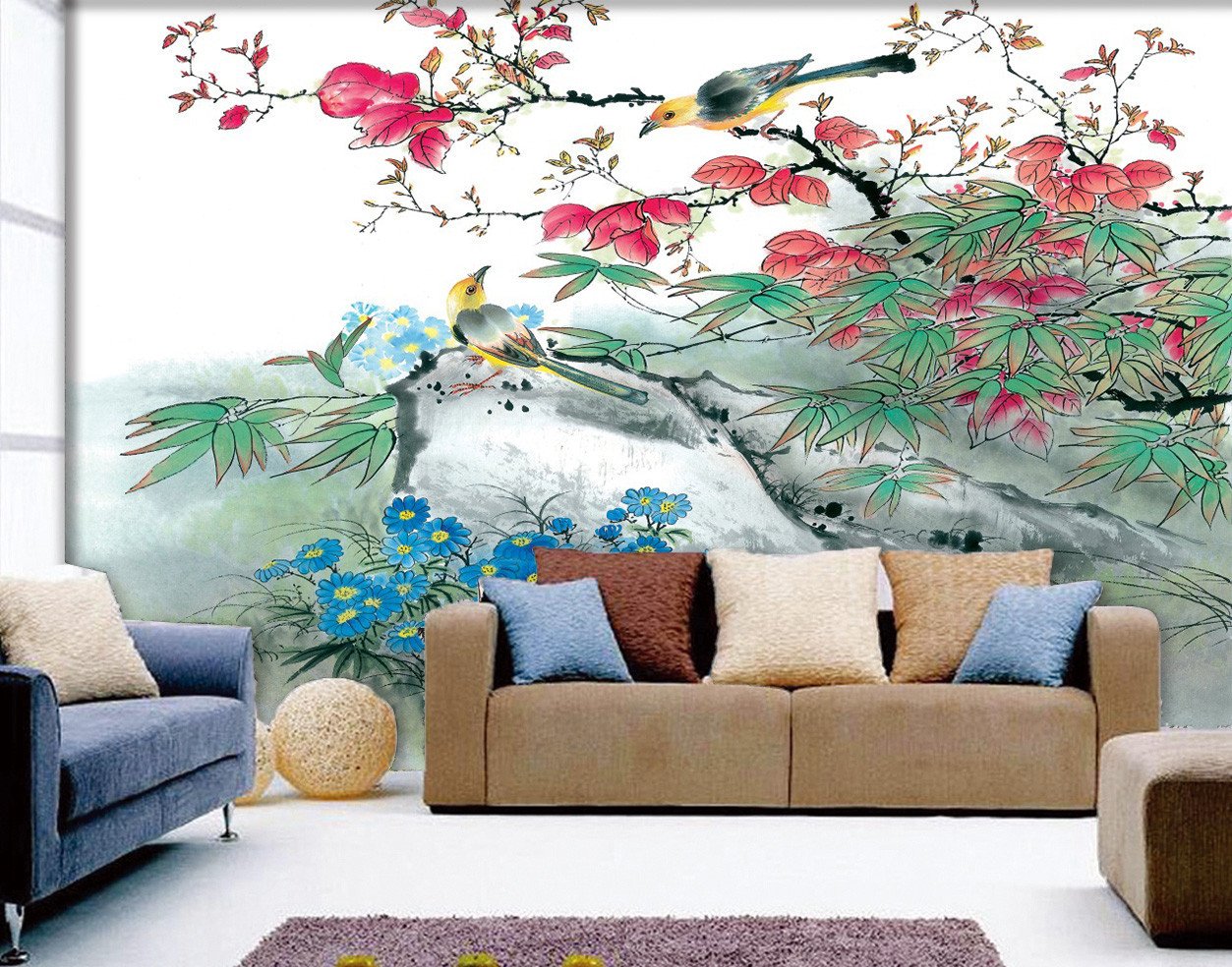 3D Flower Tree Birds 92 Wallpaper AJ Wallpaper 