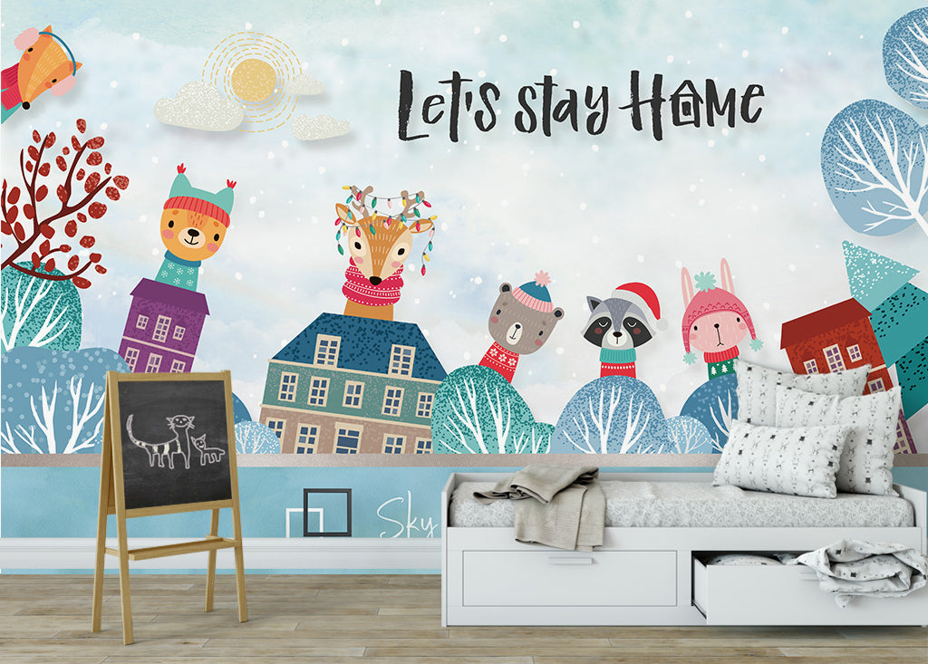 3D Rabbit Fox WG436 Wall Murals