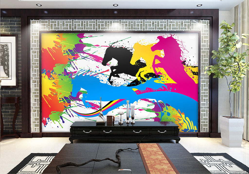 3D Color Horse WG254 Wall Murals