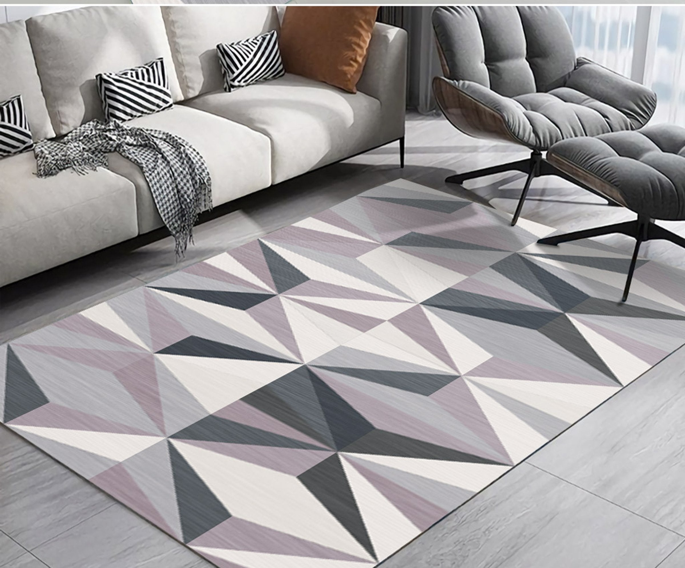 3D Colored Geometric Pattern WG319 Non Slip Rug Mat Mat AJ Creativity Home 