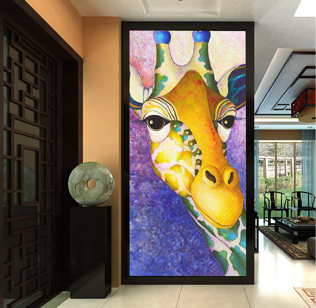 3D Giraffe Head WG088 Wall Murals