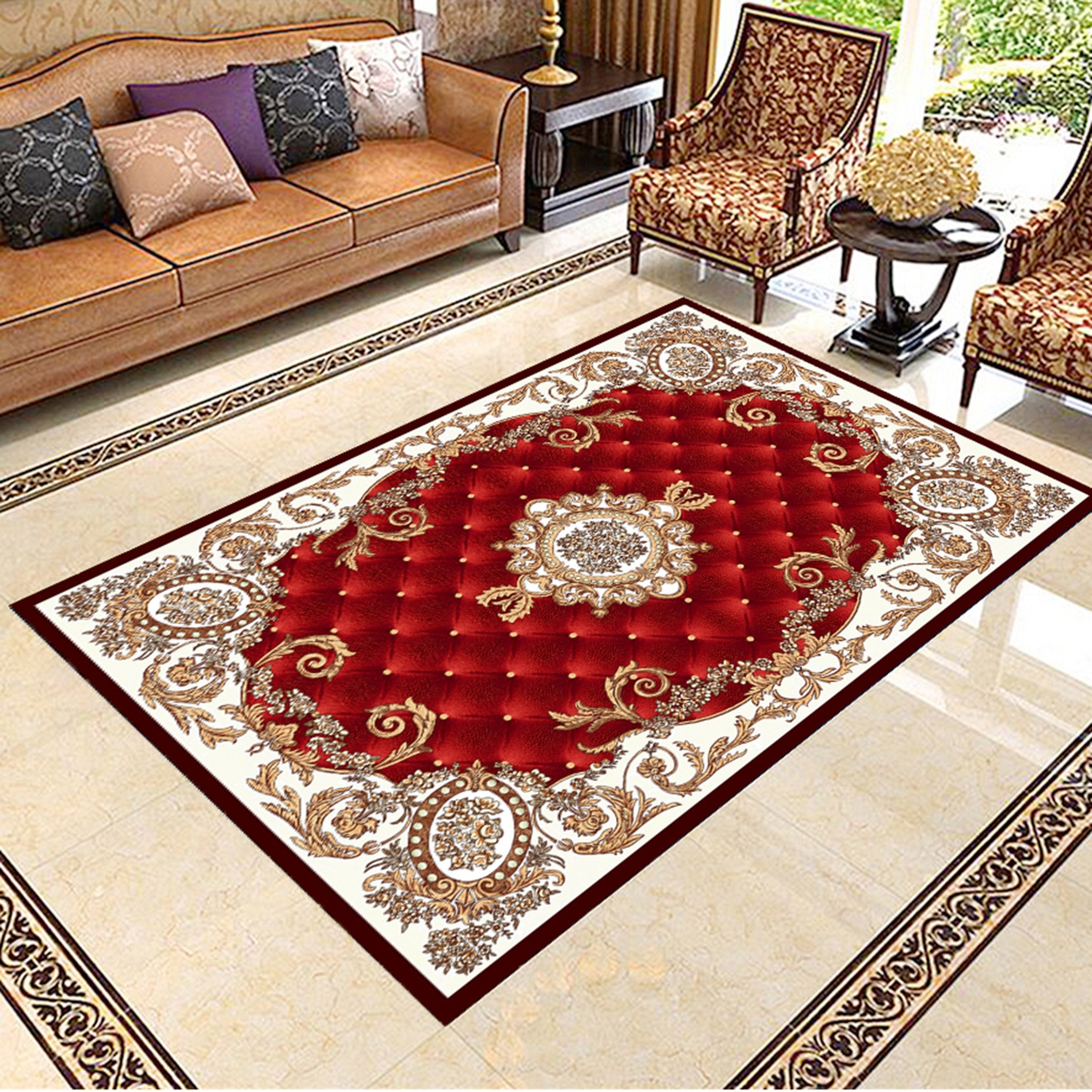 3D Red Pattern WG671 Floor Mural Wallpaper AJ Wallpaper 2 