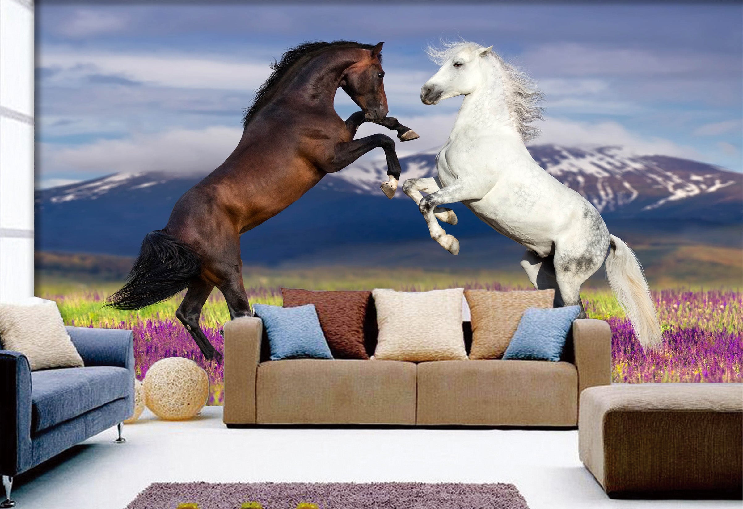 3D Two Horses 1063 Wall Murals