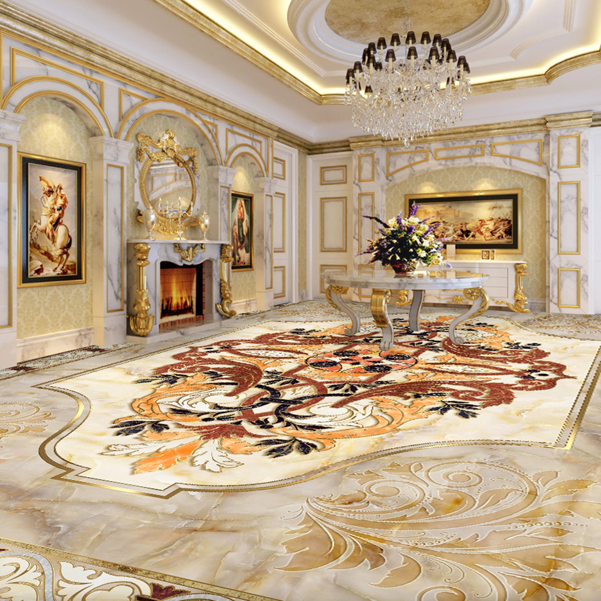 3D Religious Pattern WG177 Floor Mural Wallpaper AJ Wallpaper 2 