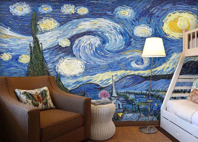 3D Blue Painted WG165 Wall Murals