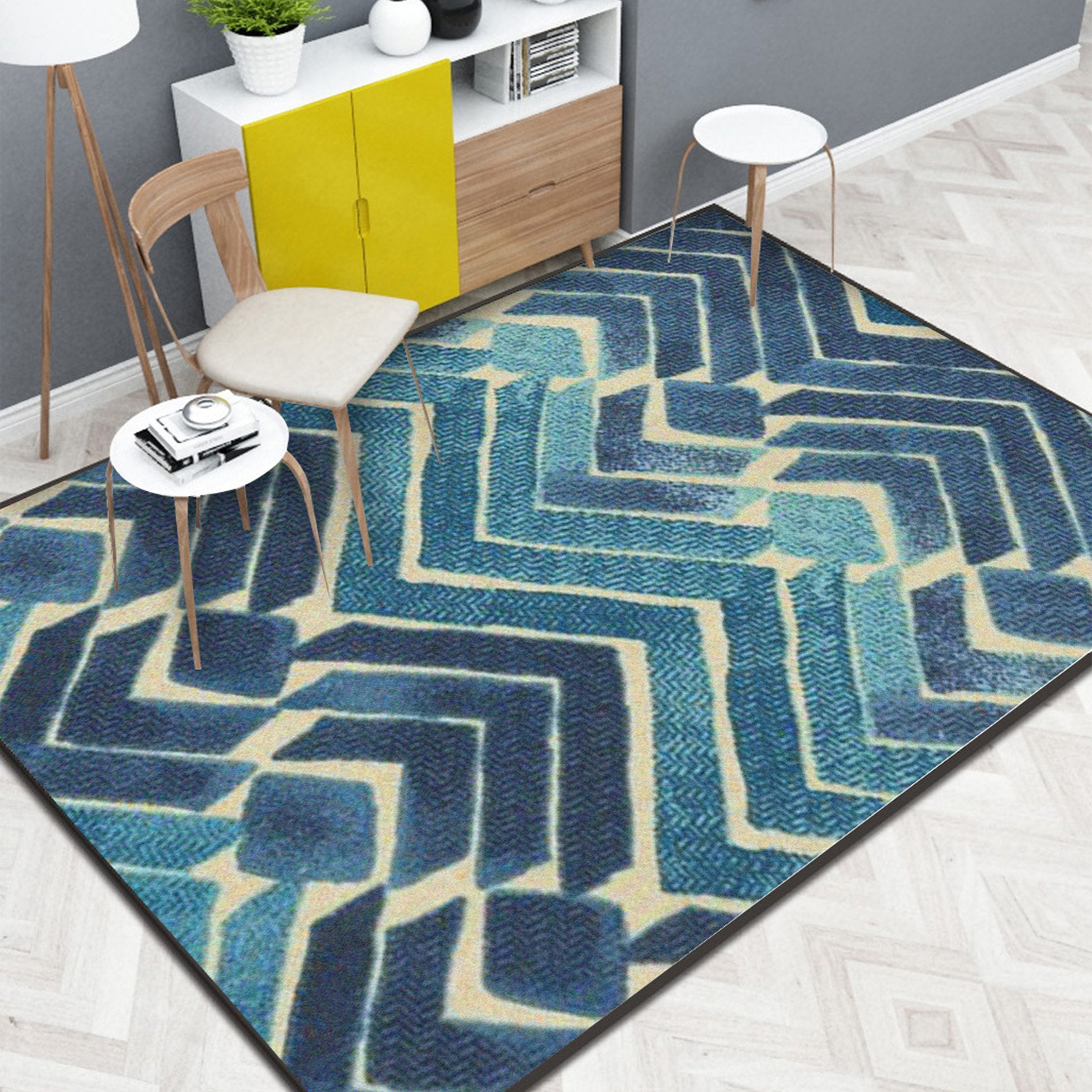 3D Color Stripe WG166 Non Slip Rug Mat Mat AJ Creativity Home 