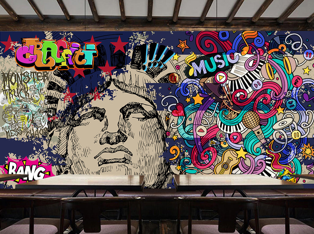 3D Microphone Guitar WG377 Wall Murals