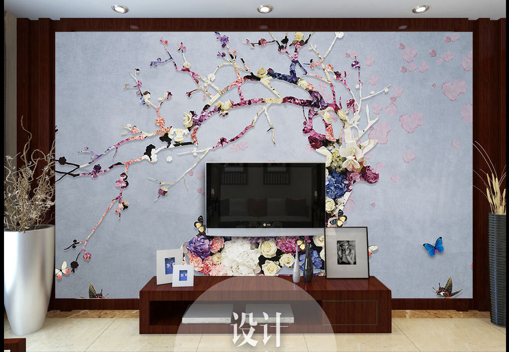 3D Rose Deer WG095 Wall Murals