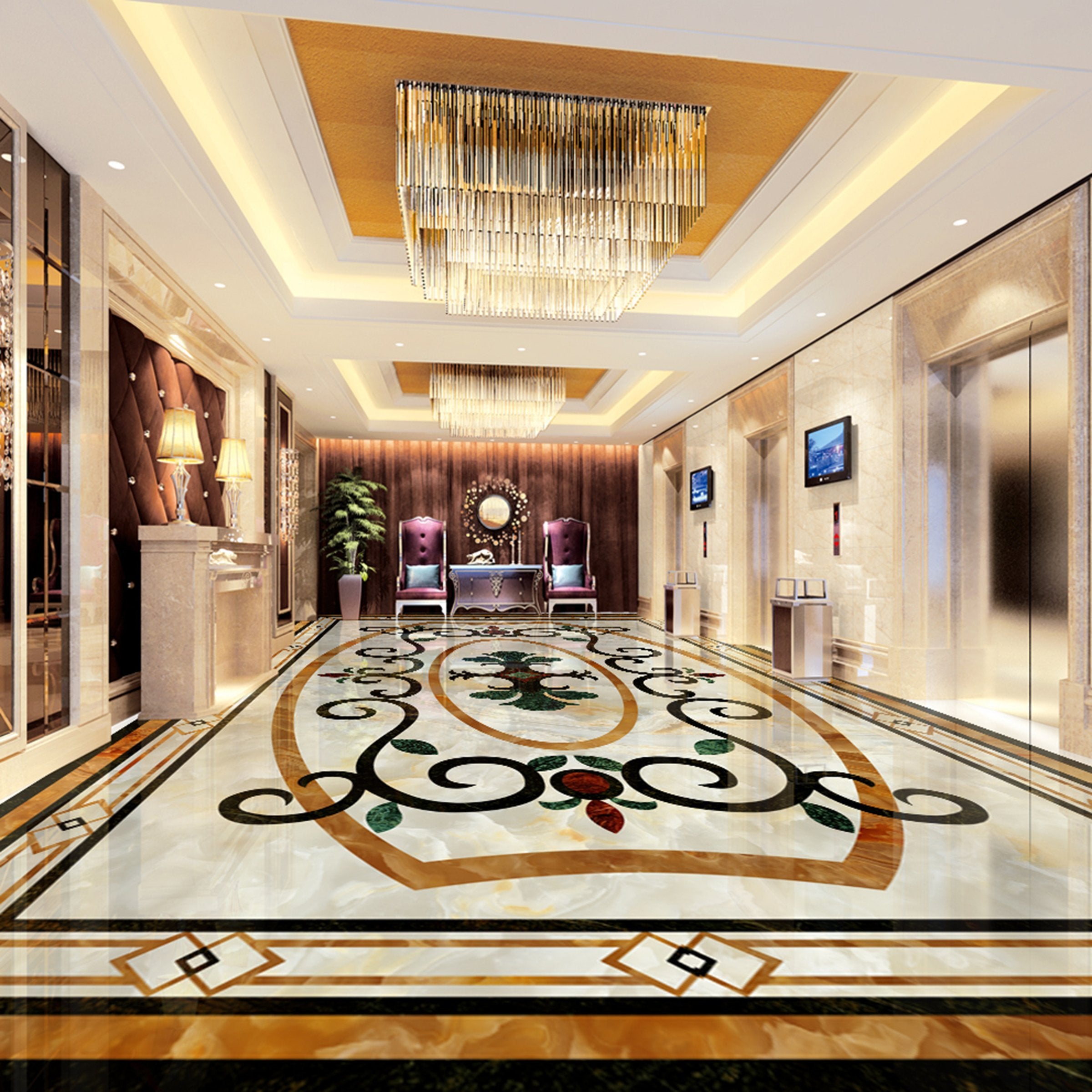 3D Black Flowers WG445 Floor Mural Wallpaper AJ Wallpaper 2 