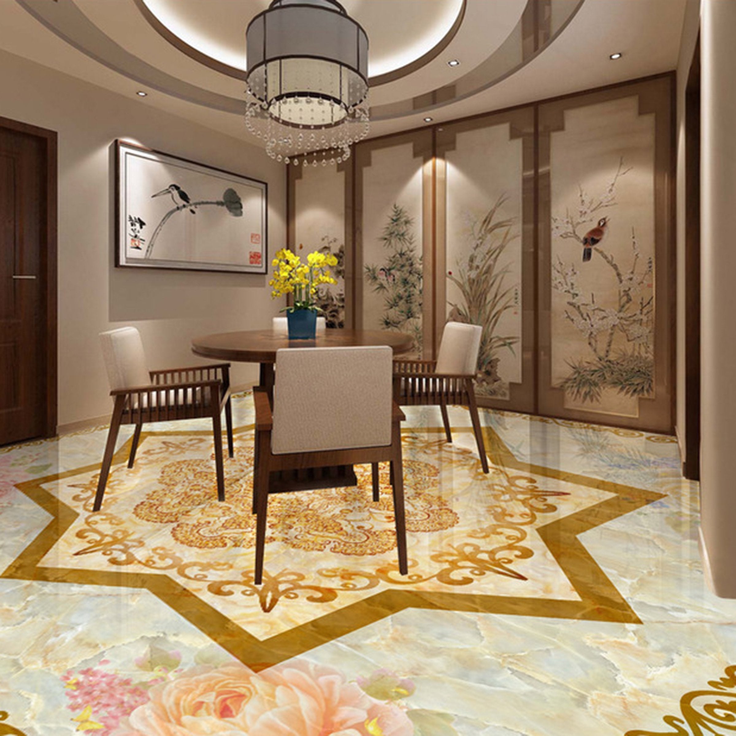 3D Pentagram WG148 Floor Mural Wallpaper AJ Wallpaper 2 