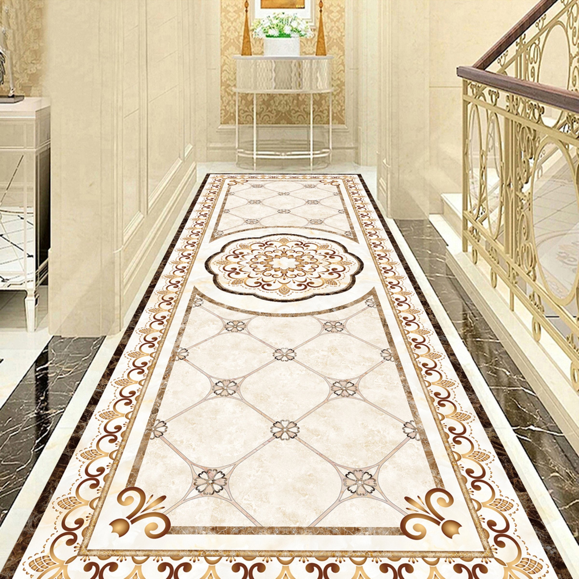 3D Marble Rectangular Lace WG614 Floor Mural Wallpaper AJ Wallpaper 2 