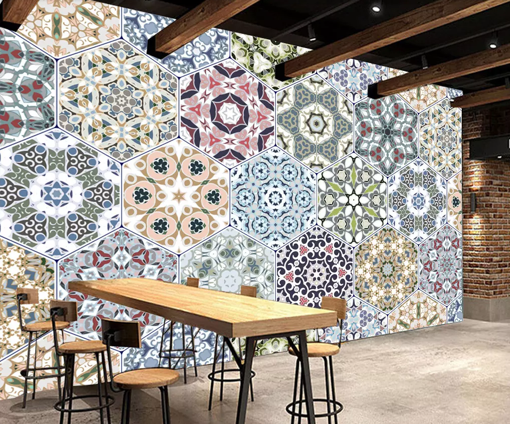 3D Hexagonal Color Pattern 346 Wallpaper AJ Wallpaper 2 