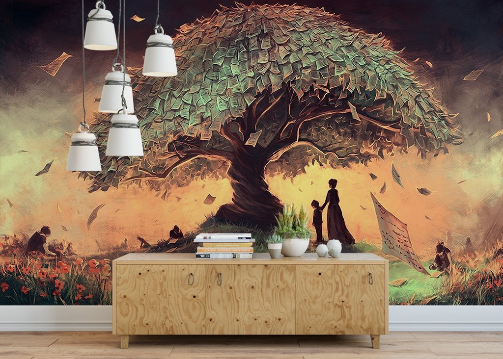 3D Night Tree 864 Wall Murals Wallpaper AJ Wallpaper 2 
