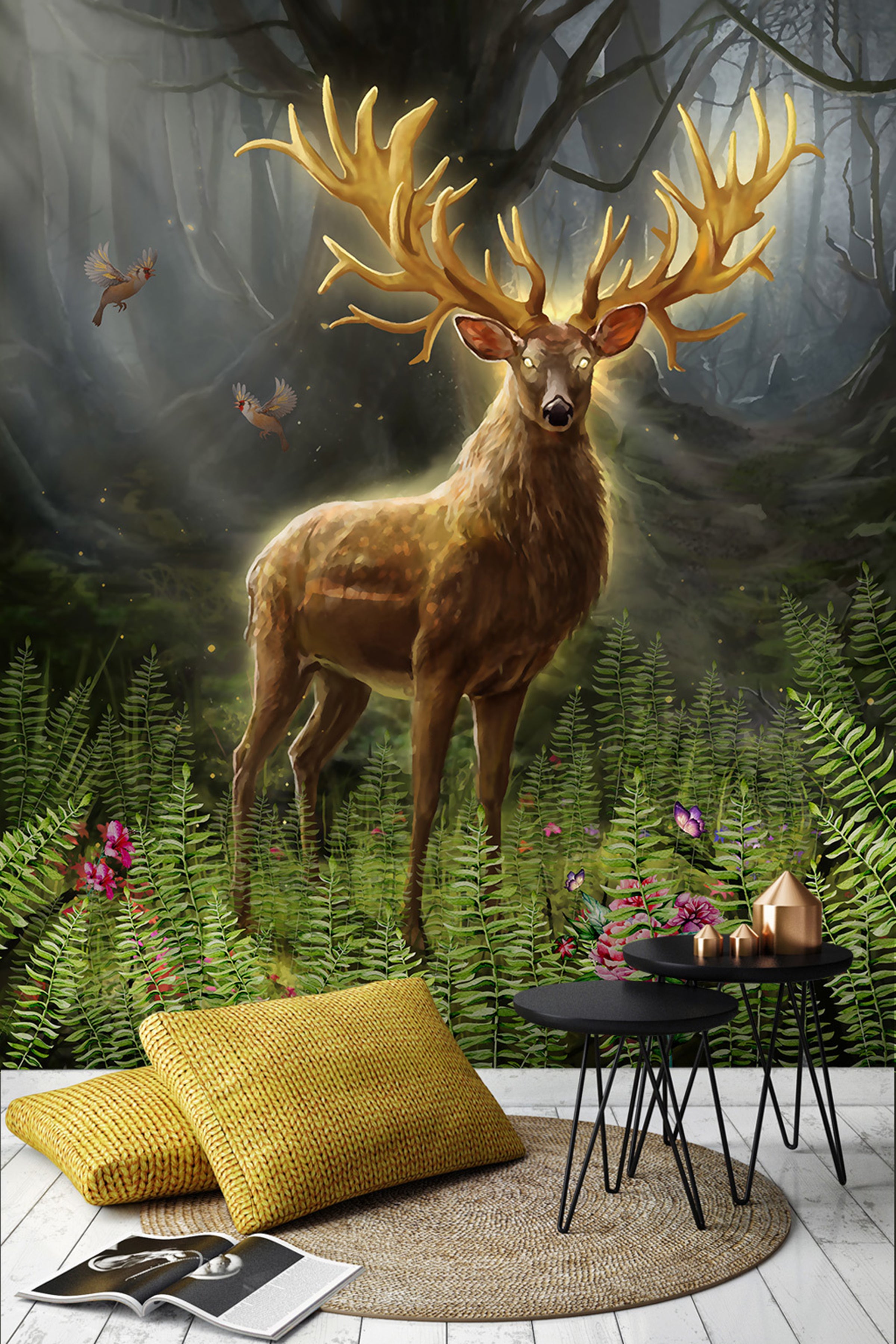 3D Forest Deer WG025 Wall Murals