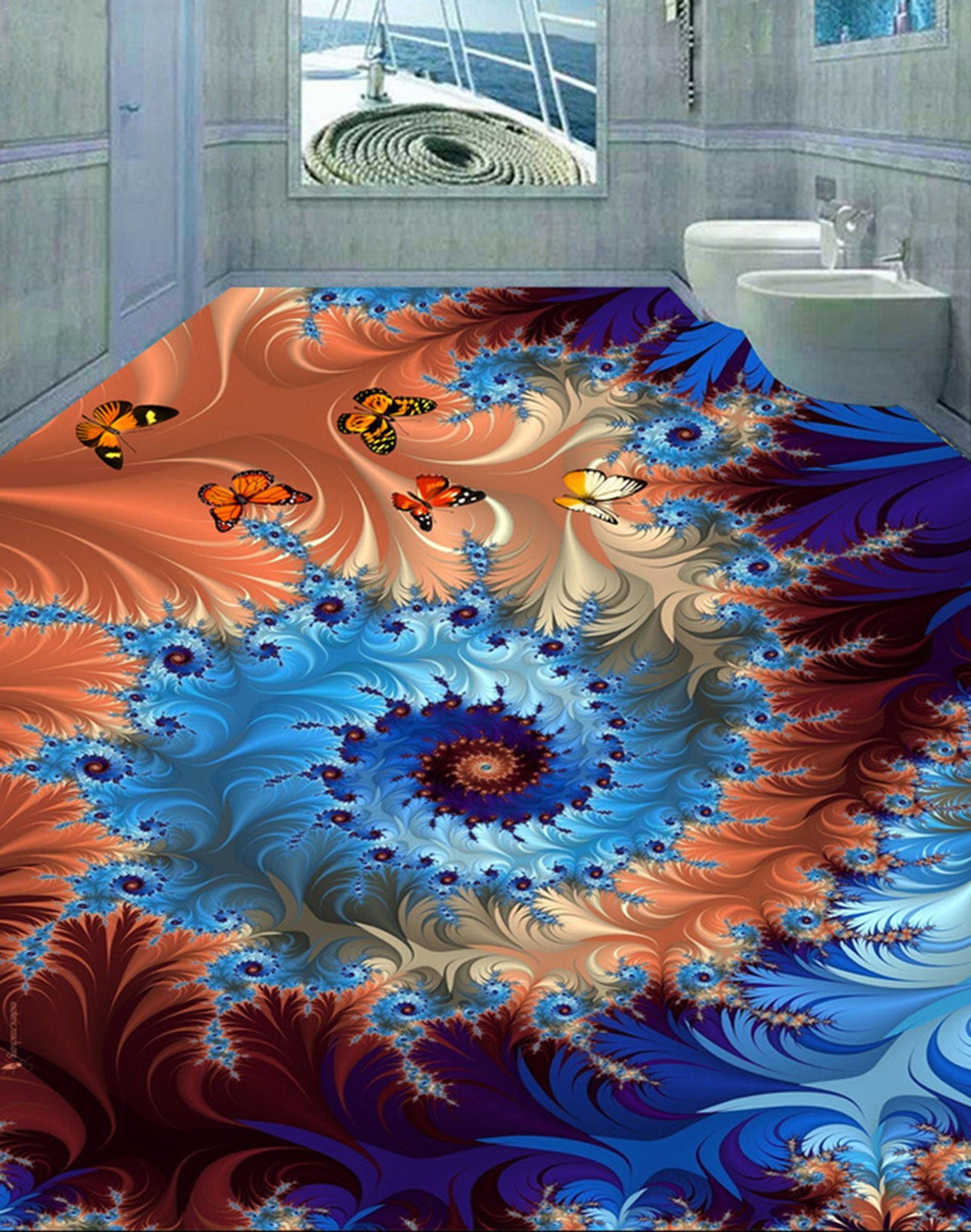 3D Color Vortex WG042 Floor Mural Wallpaper AJ Wallpaper 2 