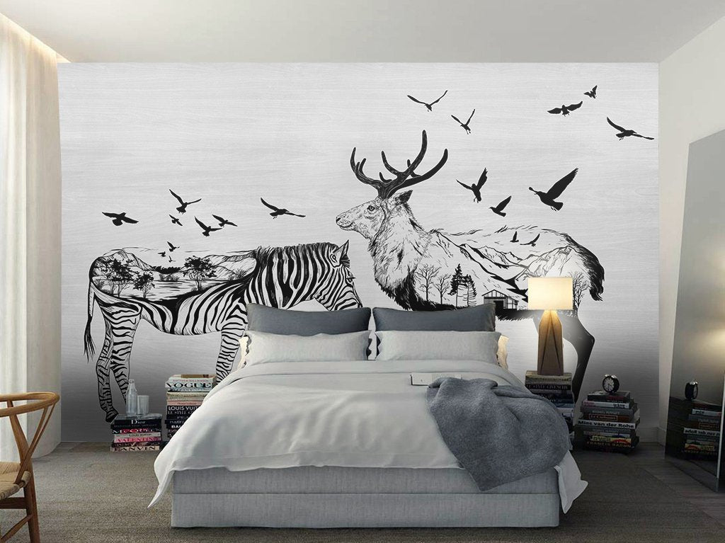 3D Zebra Antelope 357 Wall Murals Wallpaper AJ Wallpaper 2 