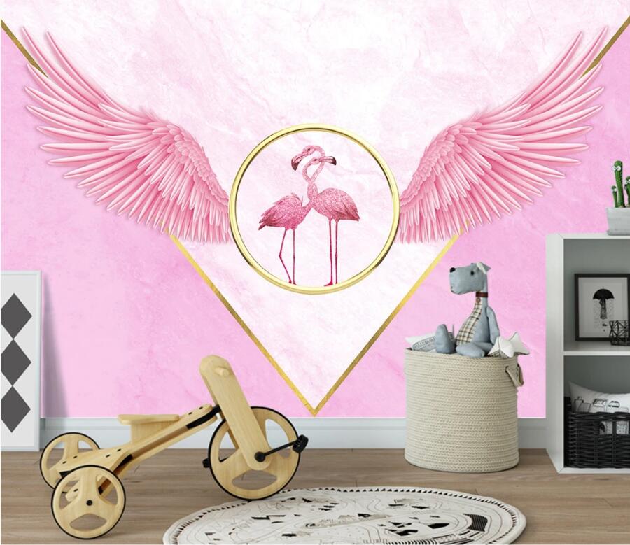 3D Flamingo Wings WC2541 Wall Murals