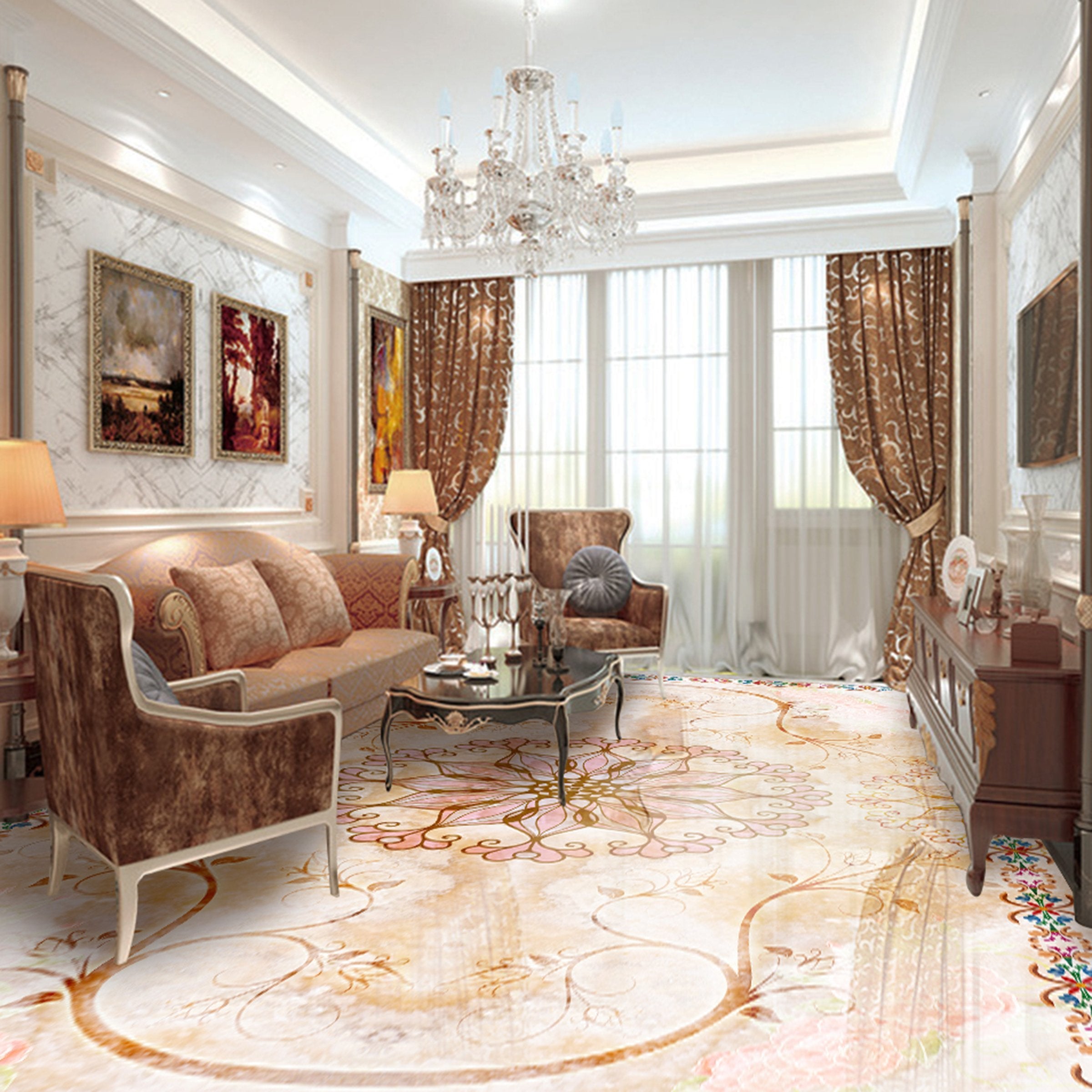 3D Marble Pattern WG302 Floor Mural Wallpaper AJ Wallpaper 2 