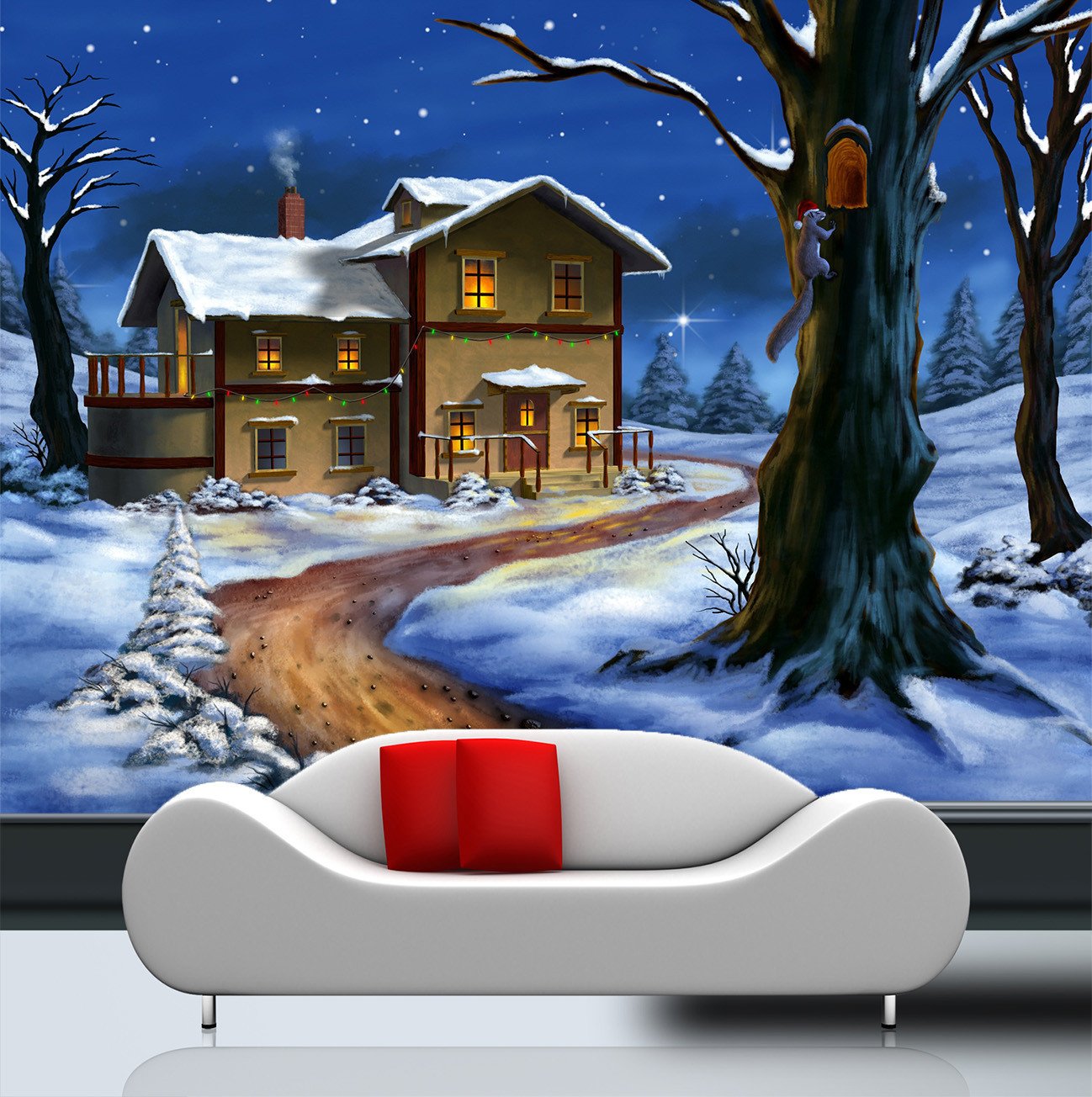 3D Christmas Eve Hut 663 Wallpaper AJ Wallpaper 