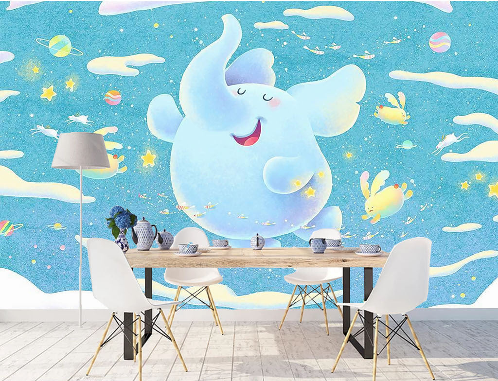 3D Fat Elephant WG437 Wall Murals
