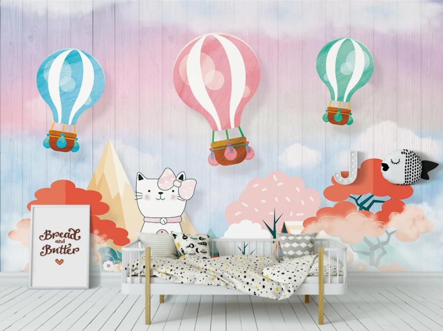 3D Balloon Bunny WC2160 Wall Murals