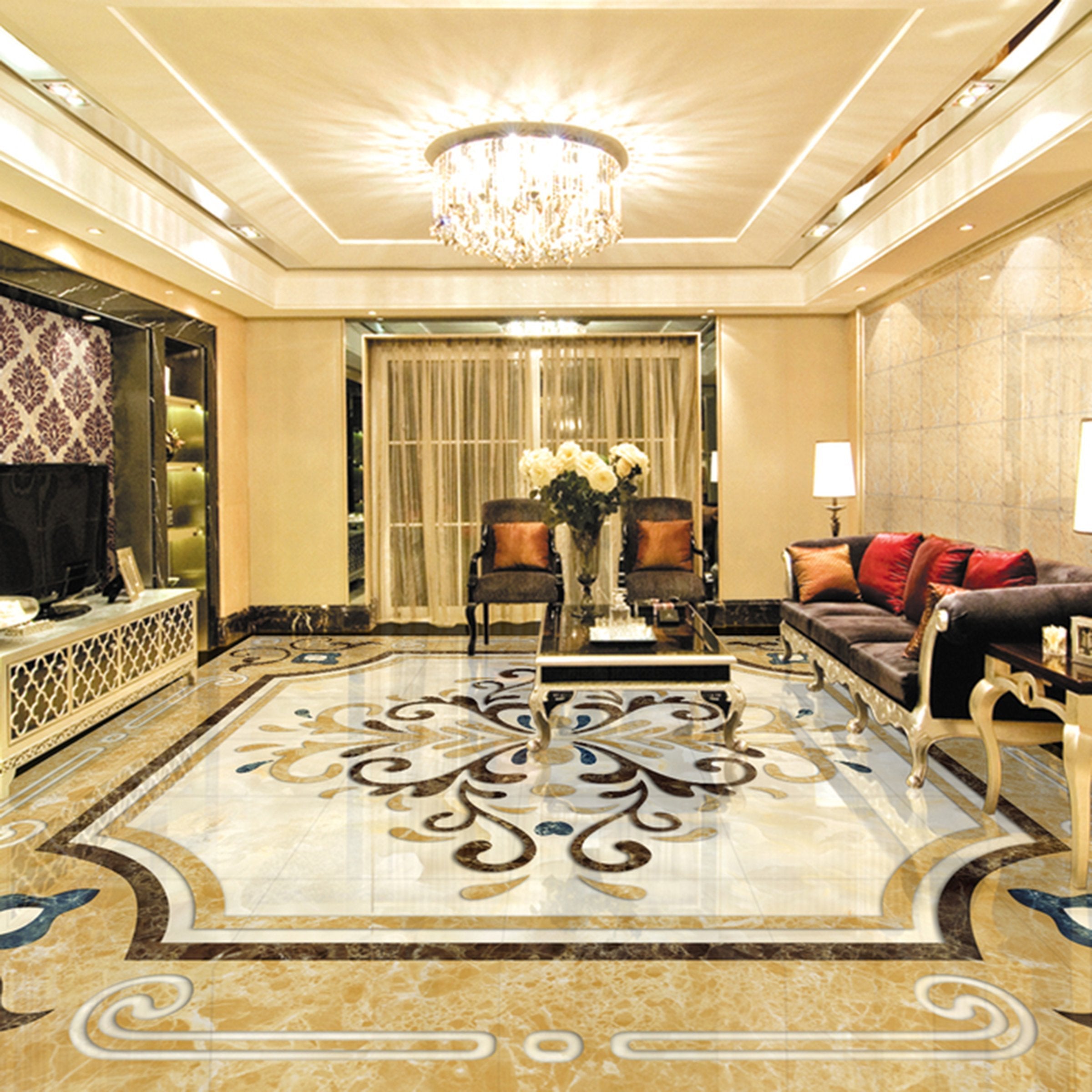 3D Black Pattern WG400 Floor Mural Wallpaper AJ Wallpaper 2 