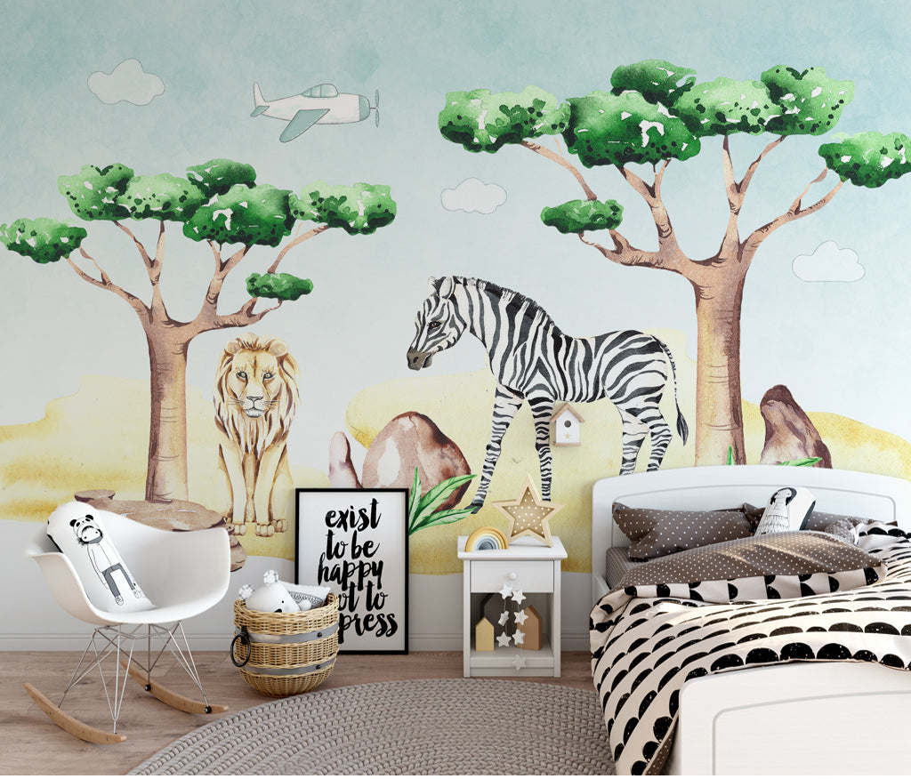 3D Zebra Tiger WG416 Wall Murals