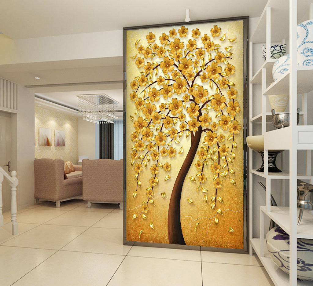 3D Golden Flower WG063 Wall Murals