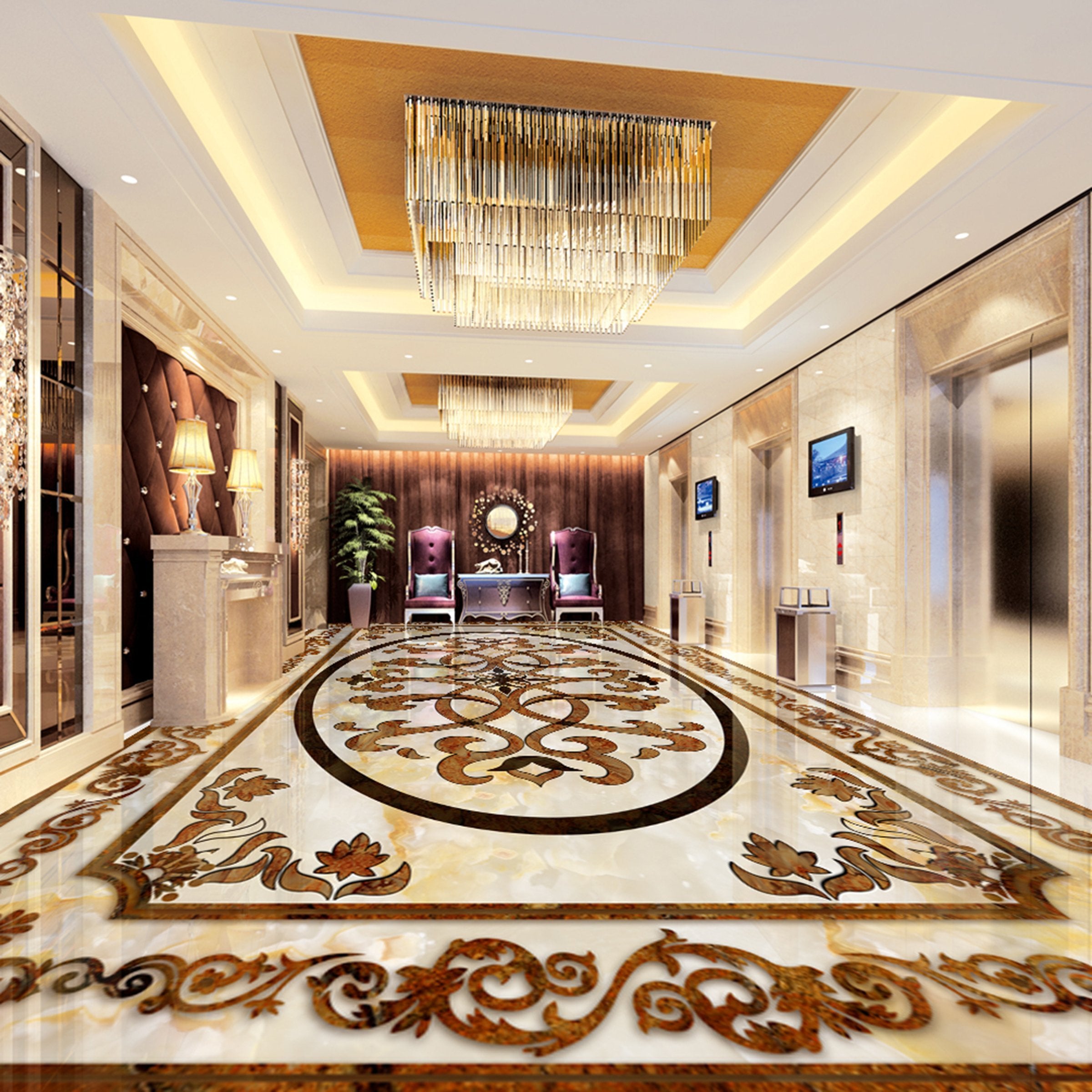 3D Black Oval Pattern WG615 Floor Mural Wallpaper AJ Wallpaper 2 