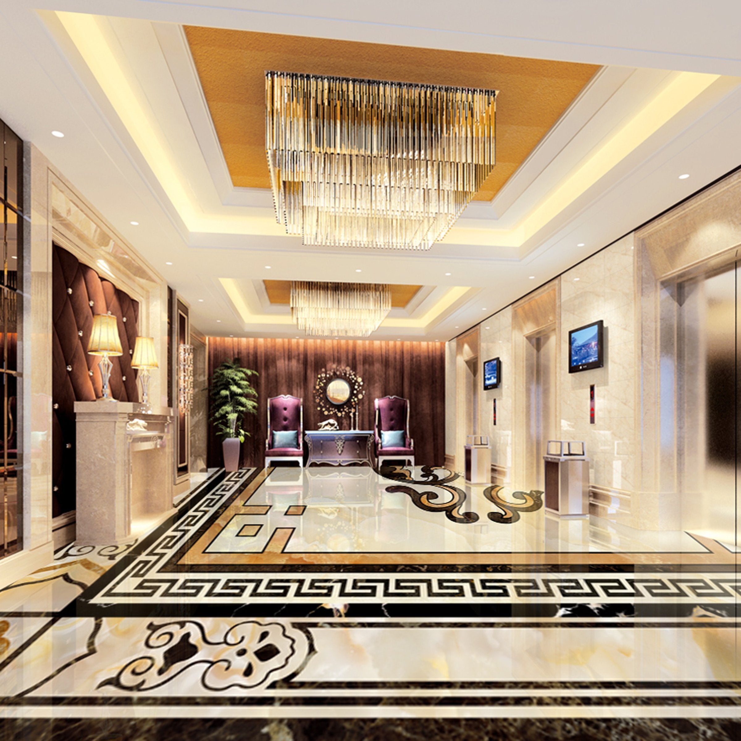 3D Black Marble Pattern WG581 Floor Mural Wallpaper AJ Wallpaper 2 