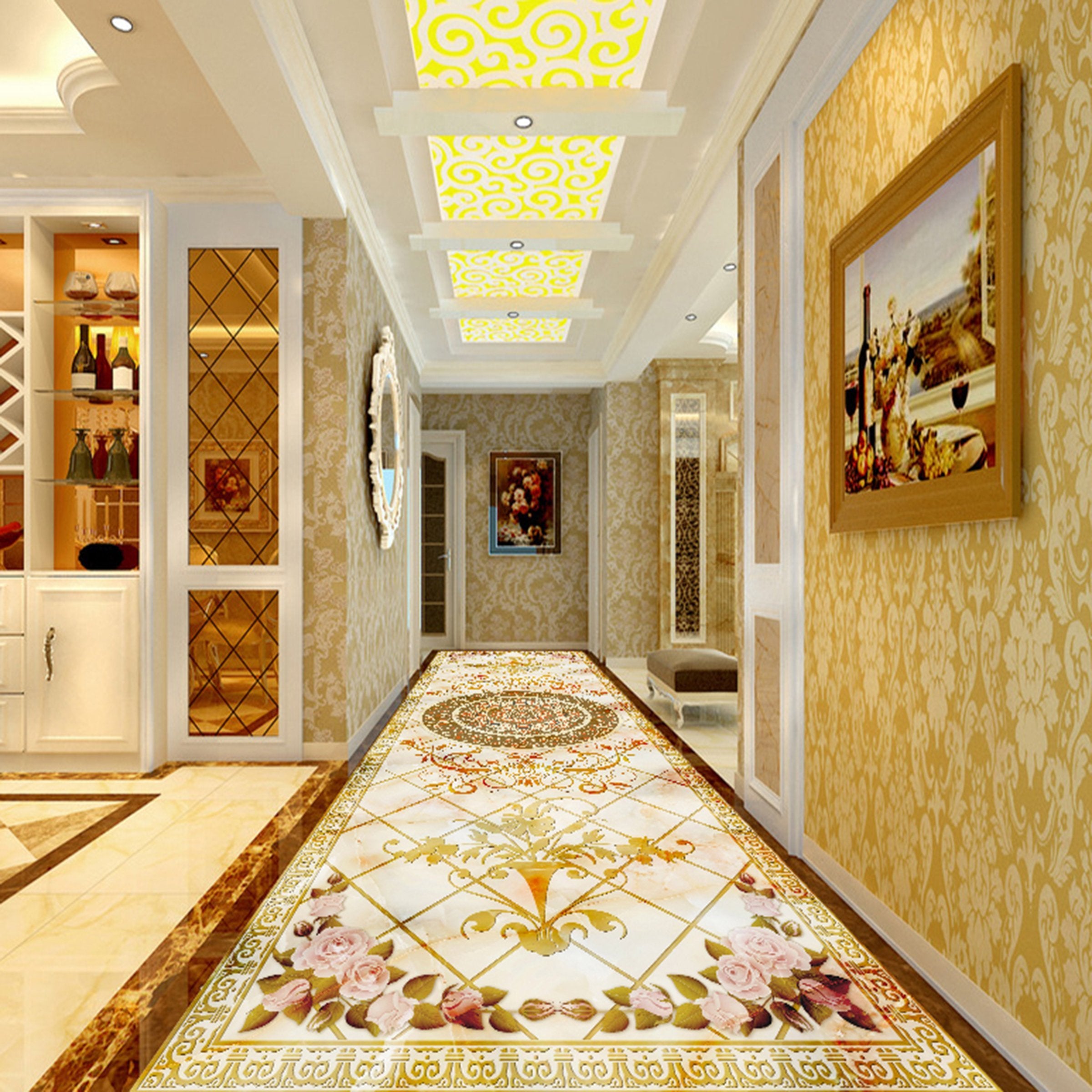 3D Flower Pattern WG306 Floor Mural Wallpaper AJ Wallpaper 2 