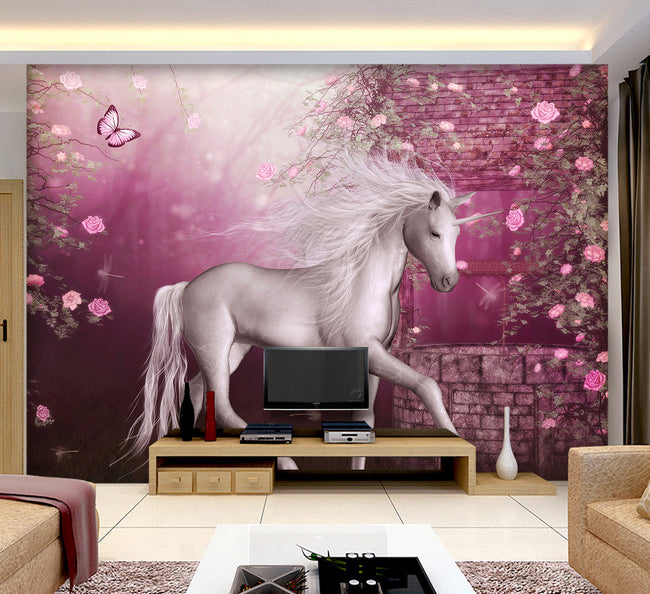 3D Butterfly Unicorn WG283 Wall Murals