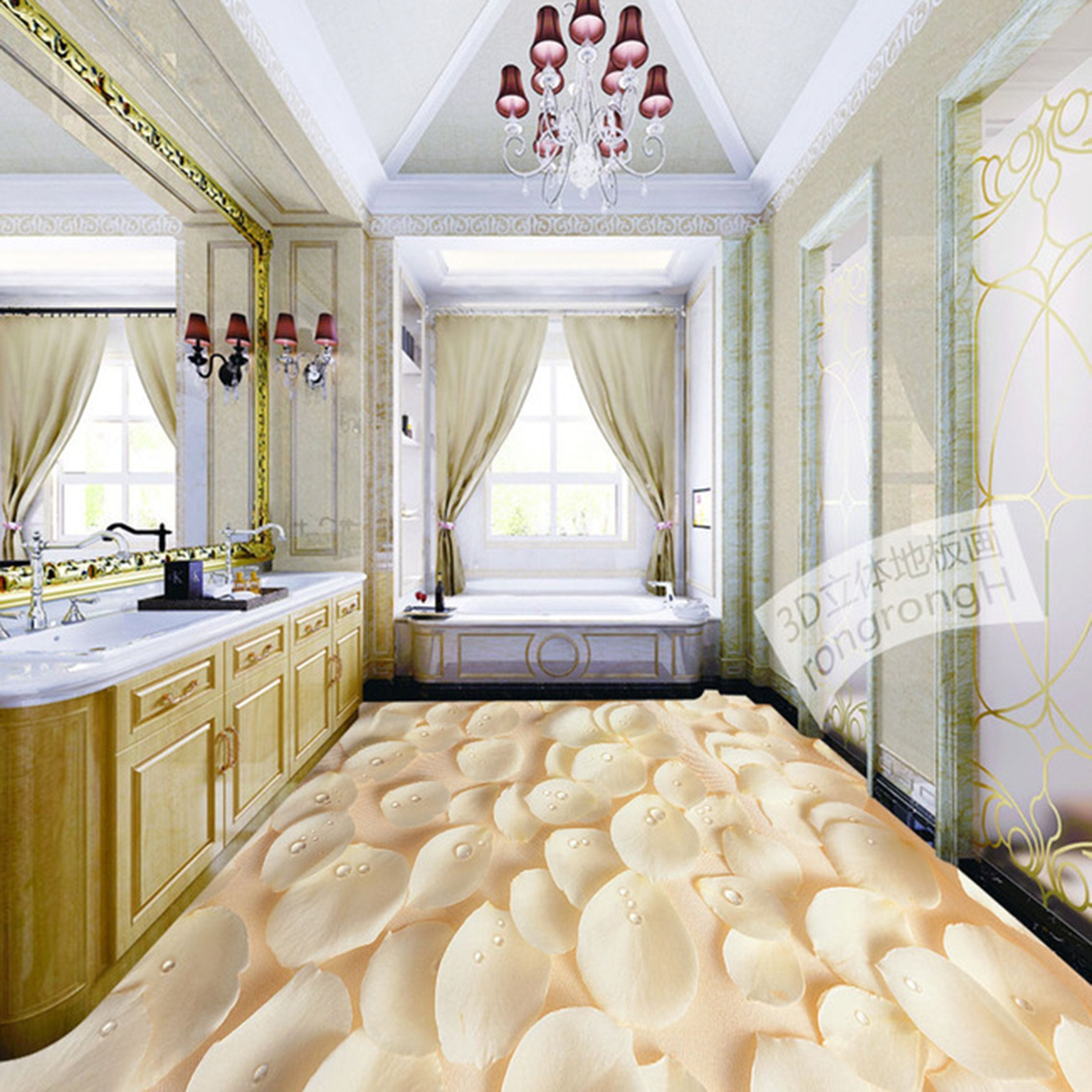 3D Flower Pattern WG139 Floor Mural Wallpaper AJ Wallpaper 2 