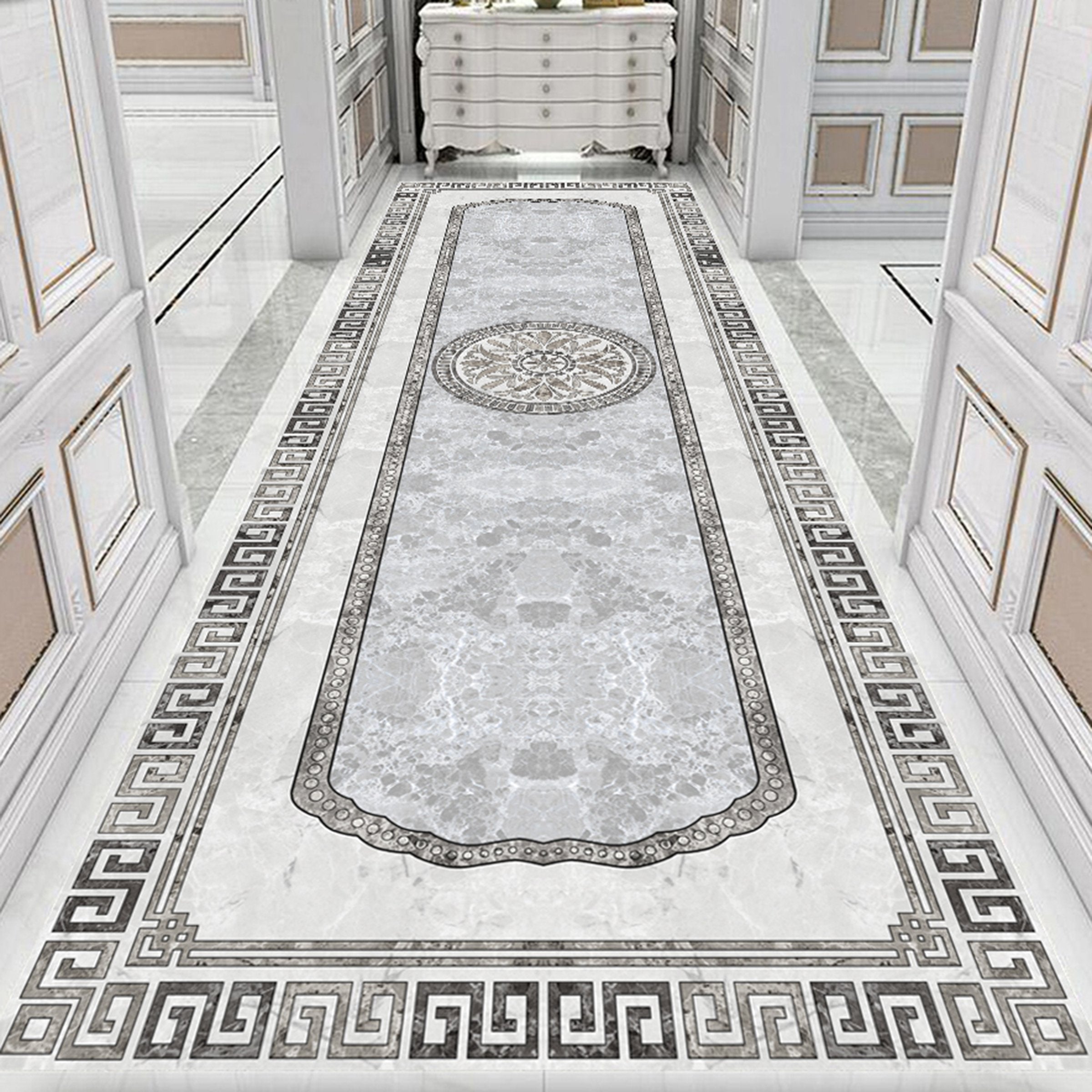 3D Black Pattern WG121 Floor Mural Wallpaper AJ Wallpaper 2 