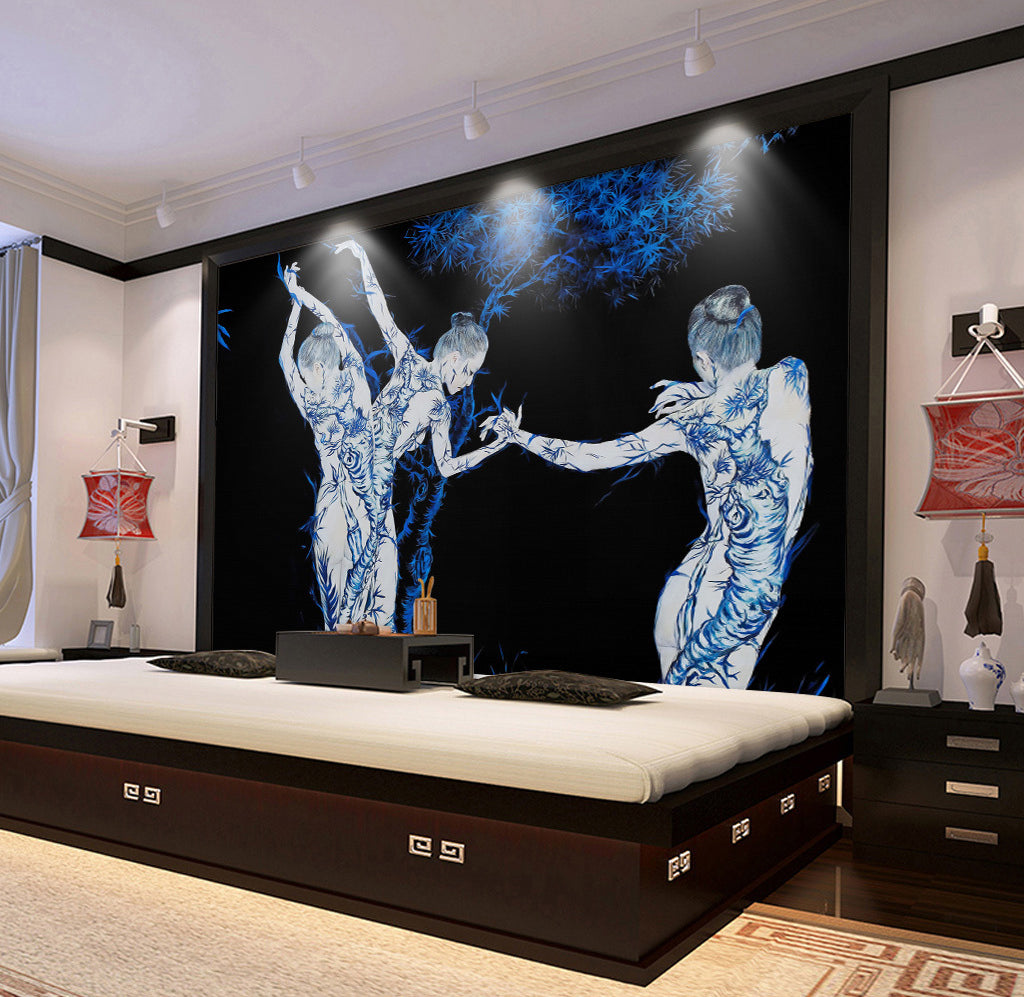 3D Dancing Bamboo WG260 Wall Murals