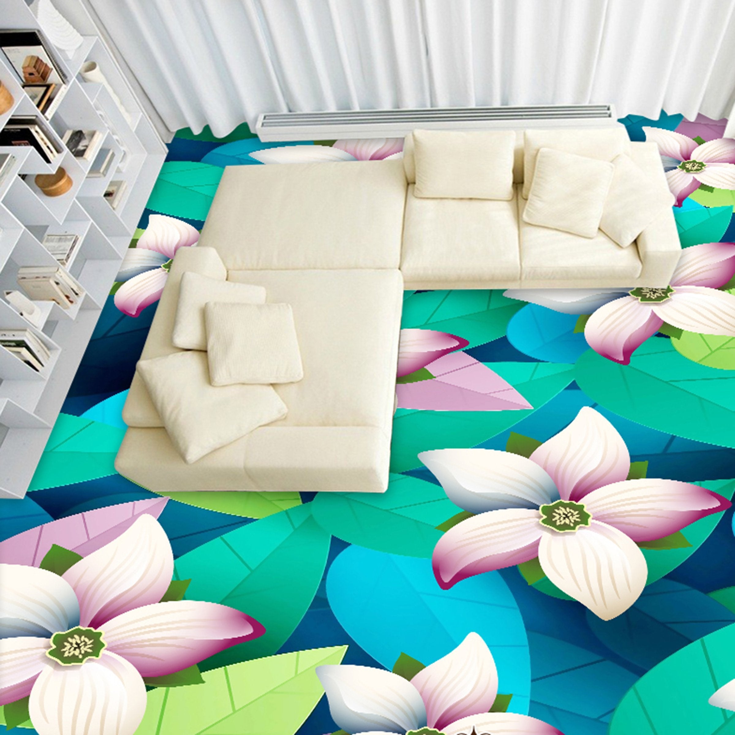 3D Beautiful Lotus WG390 Floor Mural Wallpaper AJ Wallpaper 2 