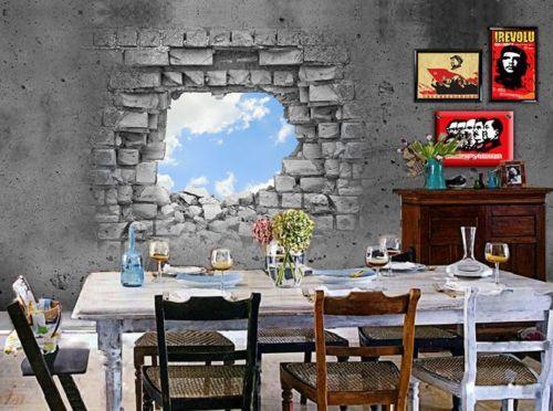 3D Wall Hole Sky 574 Wallpaper AJ Wallpaper 