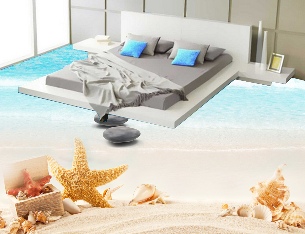 3D Beautiful Beach 599 Floor Mural  Wallpaper Murals Rug & Mat Print Epoxy waterproof bath floor