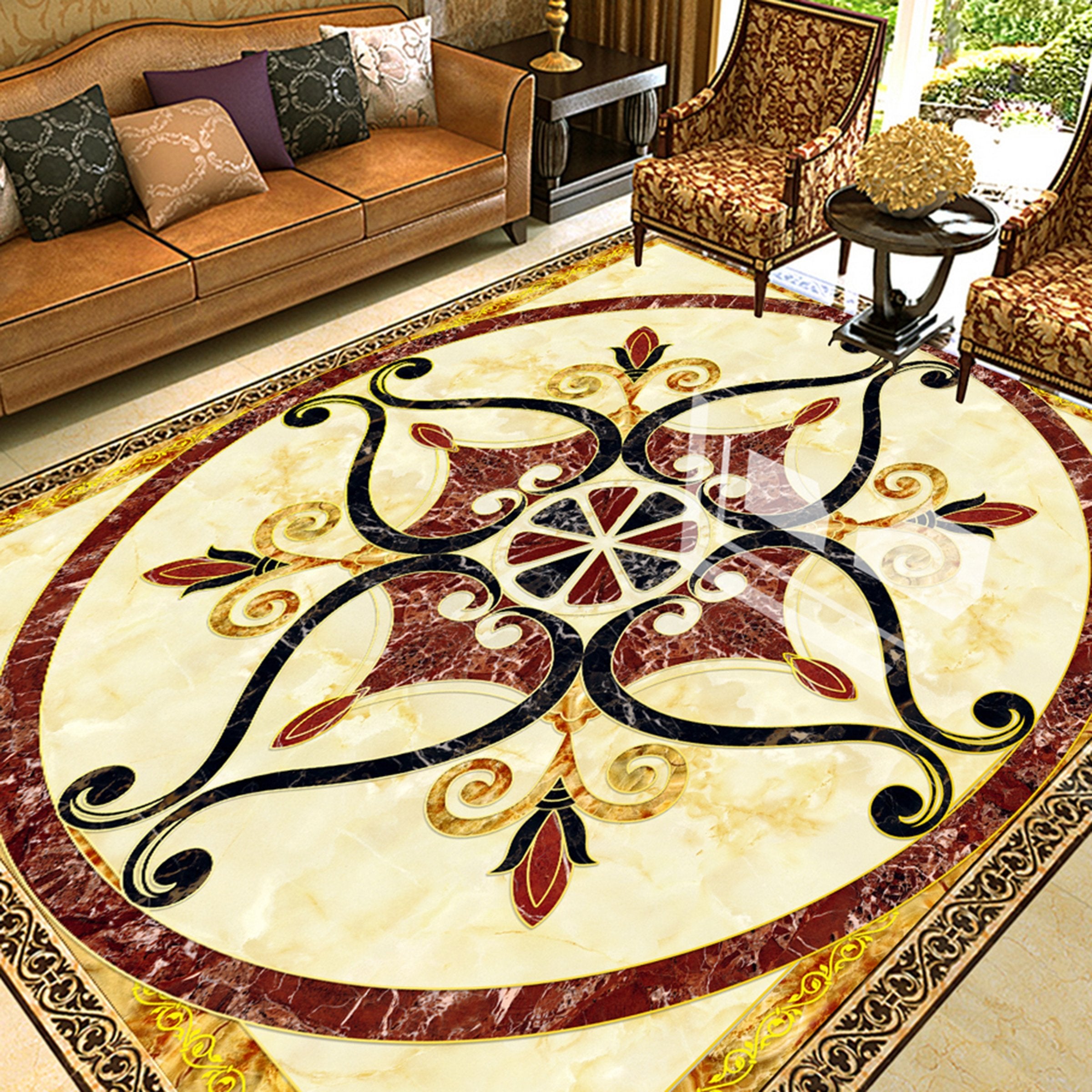 3D Marble Heart Pattern WG388 Floor Mural Wallpaper AJ Wallpaper 2 