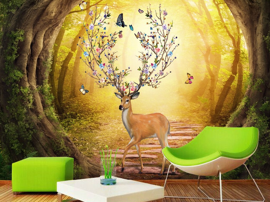 3D Sunset Elk 194 Wall Murals Wallpaper AJ Wallpaper 2 