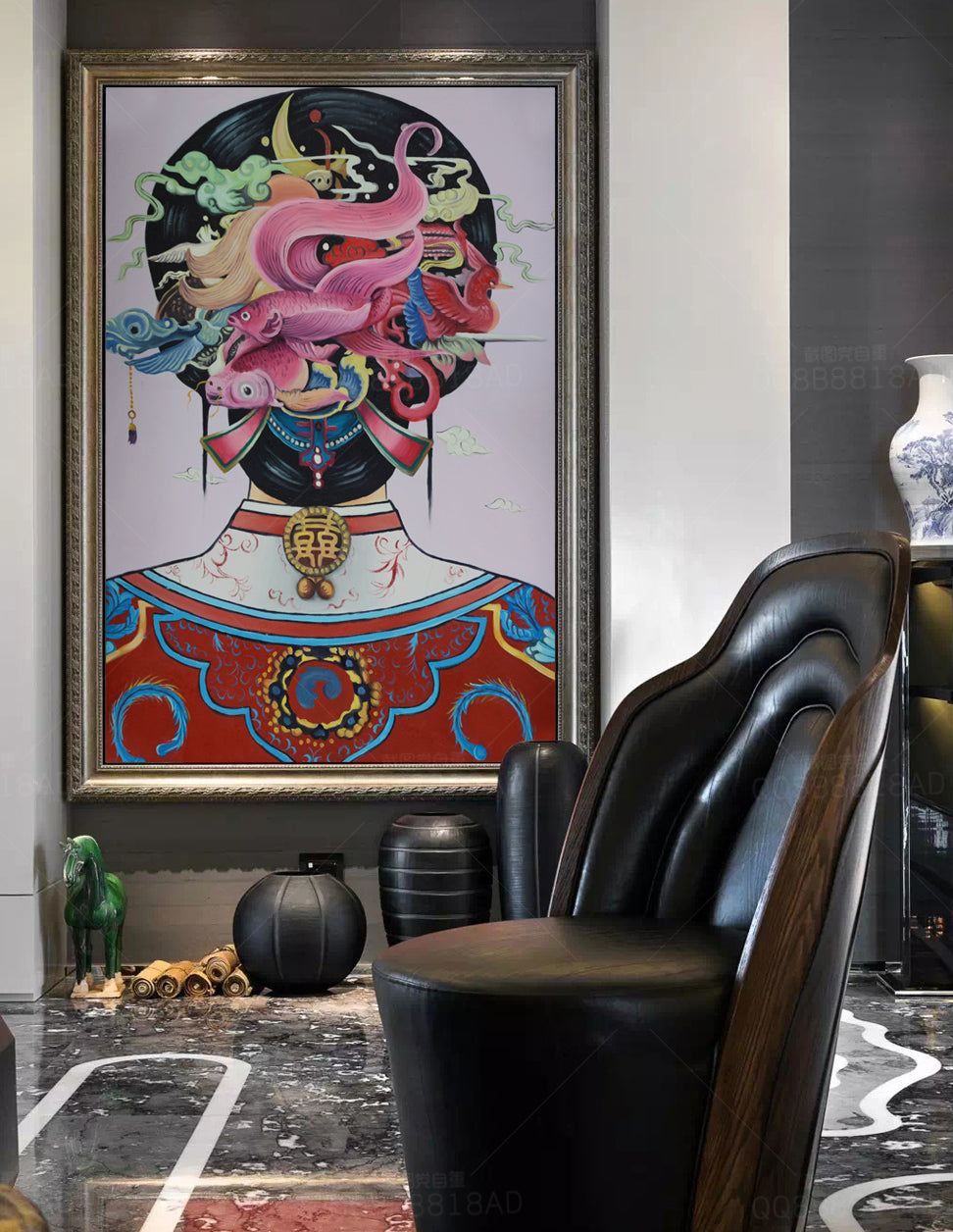 3D Court Hairstyle WG085 Wall Murals